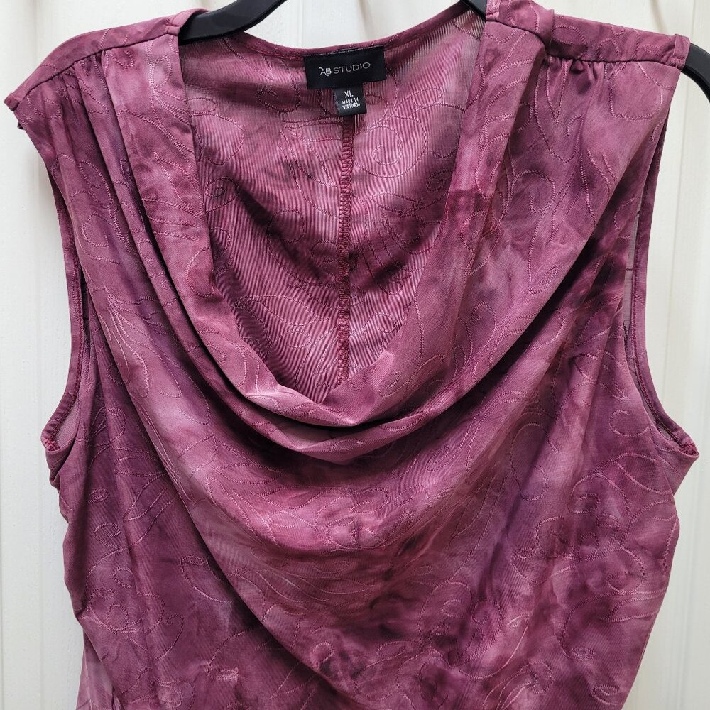AB Studio- Wine colored cowl neck tank top. Size XL